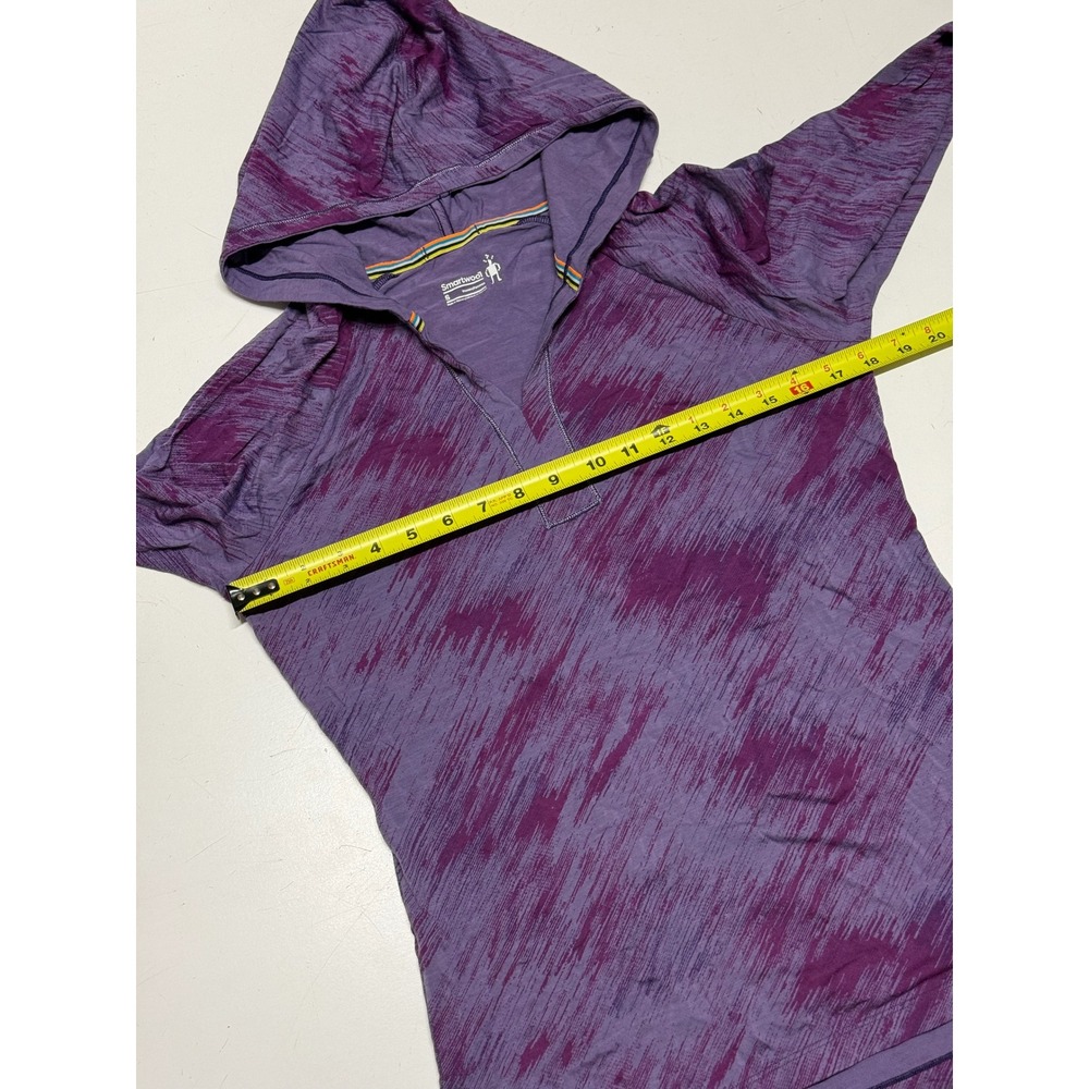Smartwool Womens Purple Space Dye Merino Wool Blend Lightweight Hoodie Small - Picture 2 of 5